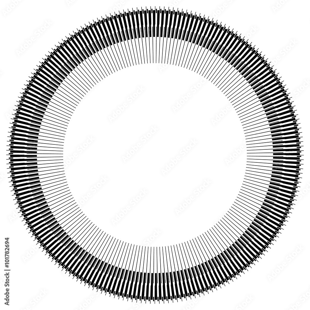 Poster Abstract circle element with geometric lines on white
