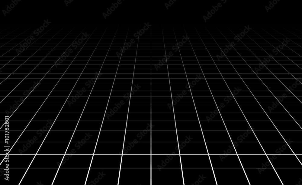 Poster fading and vanishing grid, mesh 3d abstract background