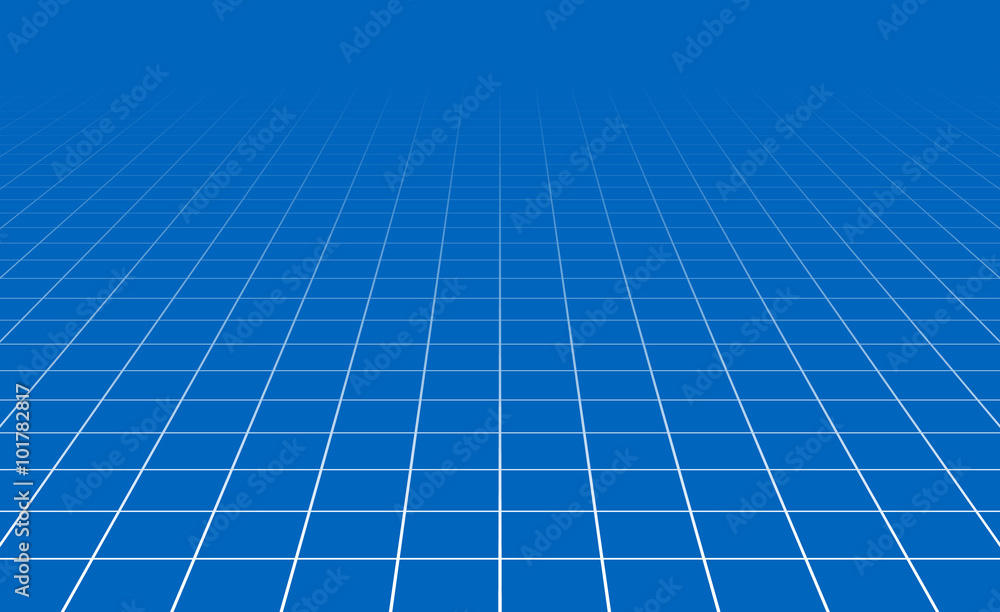 Poster Fading and vanishing grid, mesh 3d abstract background