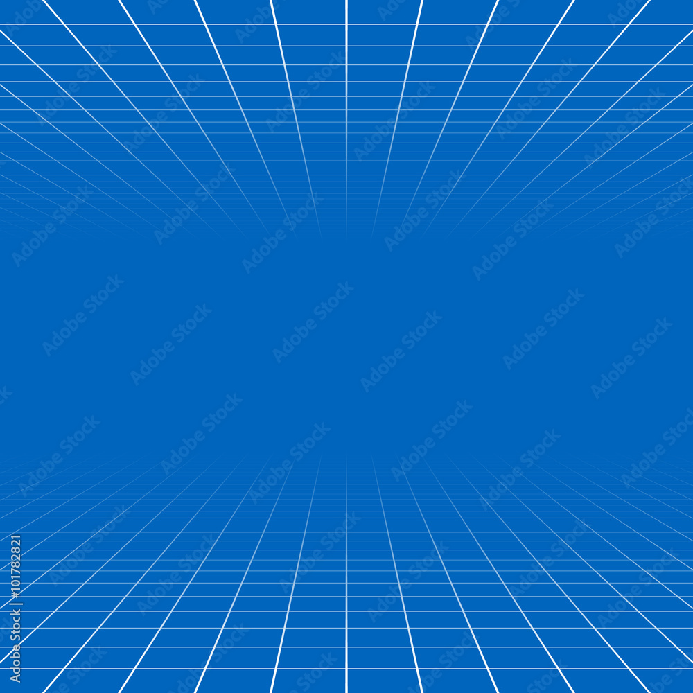Poster fading and vanishing grid, mesh 3d abstract background