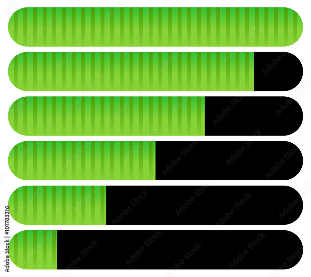 Aufkleber horizontal bars. loading bars, progress indicators. completion.