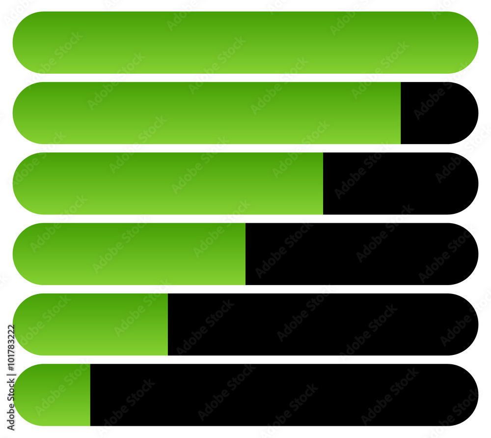 Aufkleber Horizontal bars. Loading bars, progress indicators. Completion.