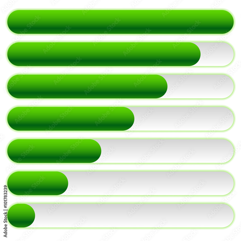Aufkleber Progress, loading bars in sequence with vector outer glow effect