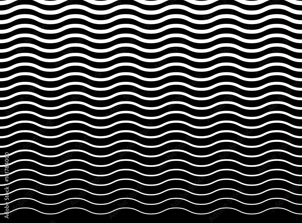 Poster Wavy (zigzag) lines pattern. Horizontally seamlessly repeatable.