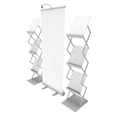 Trade show booth and magazine rack