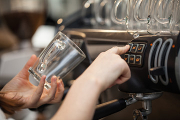 hands cooking coffee