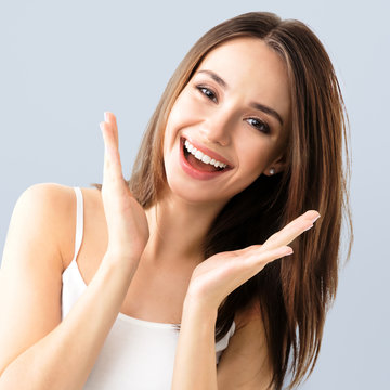 young woman showing smile