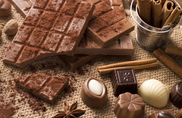Chocolate in  vintage style