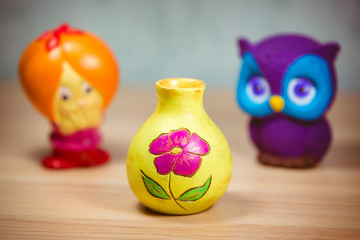 Pottery painted in vivid colors