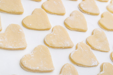 Fototapeta na wymiar Bake heart-shaped for Valentine's Day