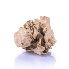 Crumpled paper on white background