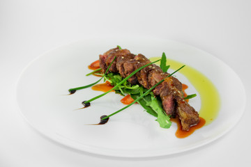 Baked beef. Meat dishes.