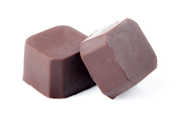 chocolate bars isolated on white background