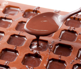 Making chocolate muffins