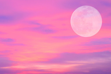 colorful sky with big moon