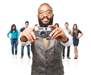 business black man with a camera