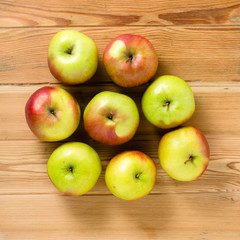 Apples on wooden table