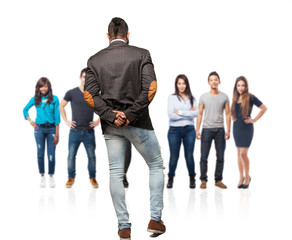 full body cool black man standing