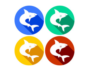Creative Marine Shark Colorful Round Icons