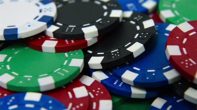 Colored many poker chips, extra close up