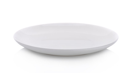 white plate on white background