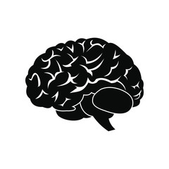 Human brain black icon