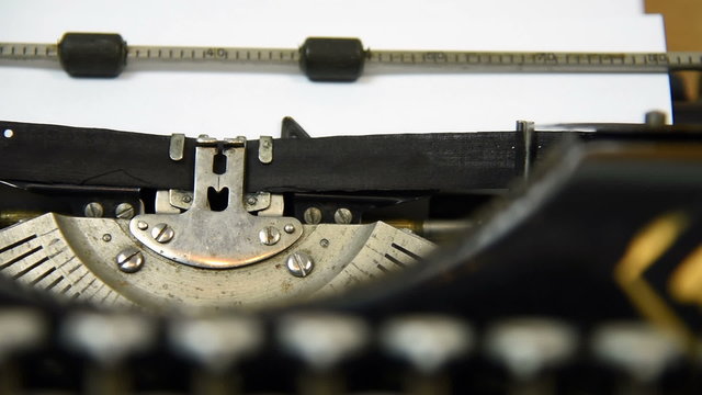 Vintage typing machine, close up