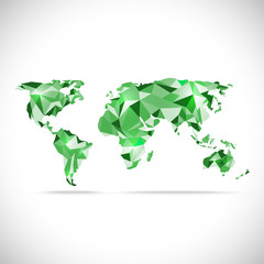 vectors World Map polygonal precision low-poly green