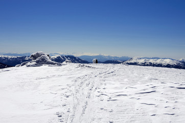 Fototapeta na wymiar Mountain scenery in Vigla, Florina's ski center, Greece 