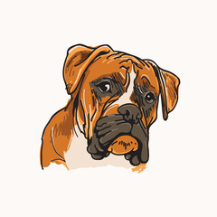 Boxer Dog Vector Illustration