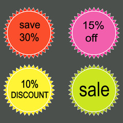 Set of  vector sale labels.