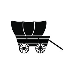 Western covered wagon icon - obrazy, fototapety, plakaty