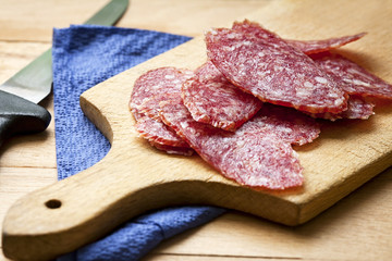 delicious gourmet salami