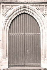 Fototapeta na wymiar door southwark cathedral in london england old construction an