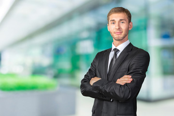 Young Businessman with his arms crossed