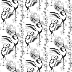 Obraz premium dancing cranes pattern