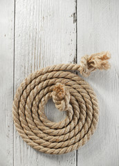 ship rope on wood