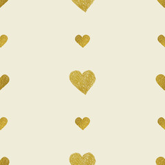 Golden  hearts seamless pattern