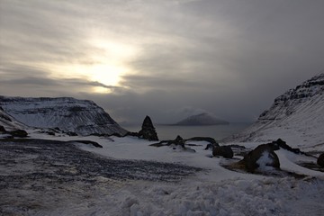 The Faroe Islands on a winter day 