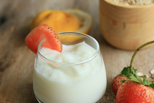 Yogurt smoothie fresh strawberry