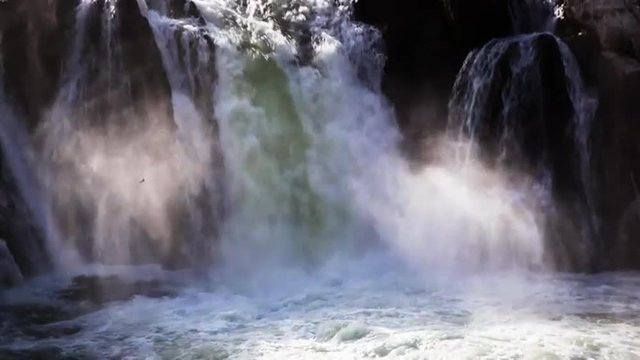 Tilt up shot of a waterfall, Jabalpur, Madhya Pradesh, India
