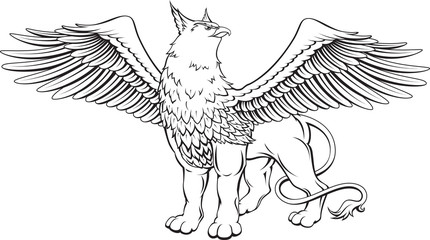 Griffin - a mythical creature with the head, claws and wings of
