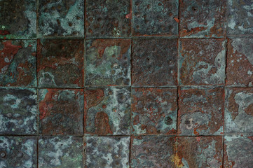old rusty metal tile background