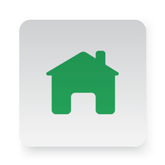 Green Home icon in circle on white app button
