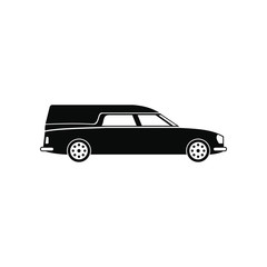 Fototapeta na wymiar Hearse car black simple icon