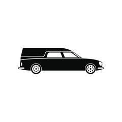 Hearse car black simple icon