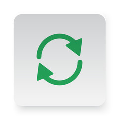 Green Refresh icon in circle on white app button