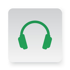 Green Headphones icon in circle on white app button