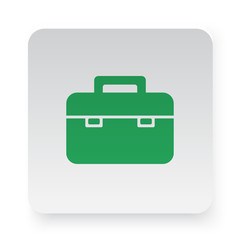 Green Briefcase icon in circle on white app button