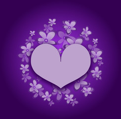 Purple floral heart